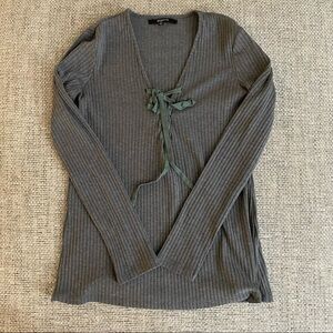 Brunette the Label Grey Lace Top